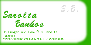 sarolta bankos business card